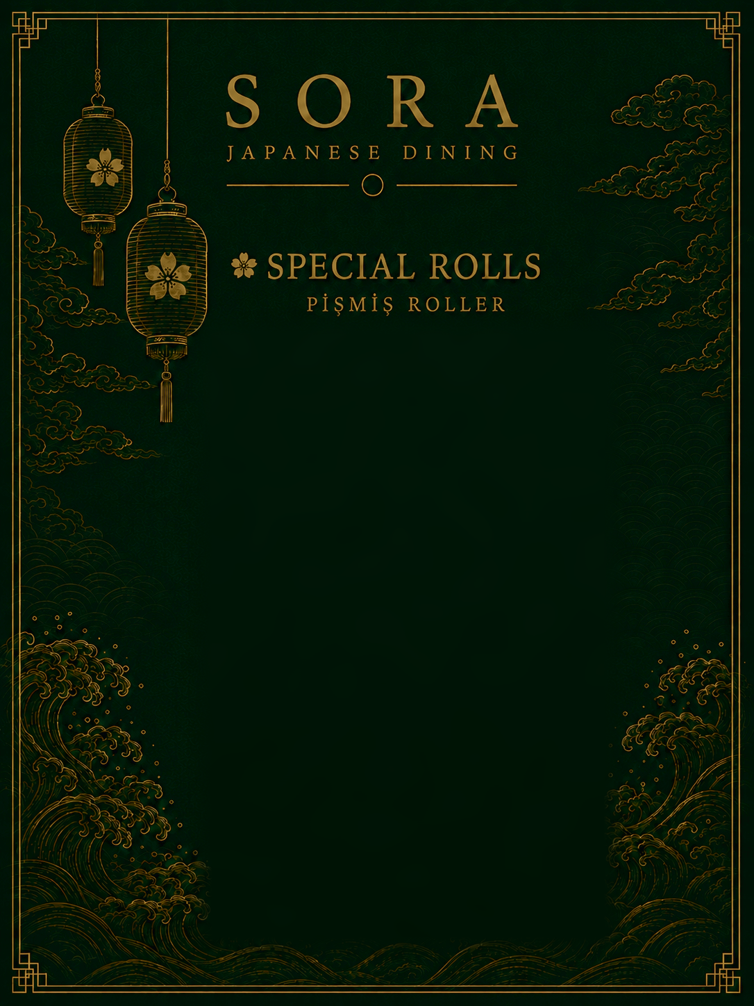 SORA Special Rolls Pişmiş Roller menüsü 1